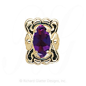 GS387 AMY - 14 Karat Gold Amethyst Slide 